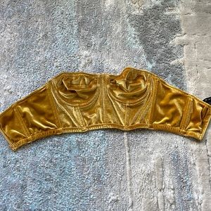 Golden velvet crop top, perfect for New Years